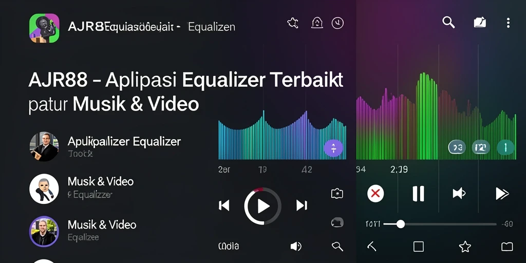 Antarmuka aplikasi AJR88 dengan fitur Equalizer yang canggih.