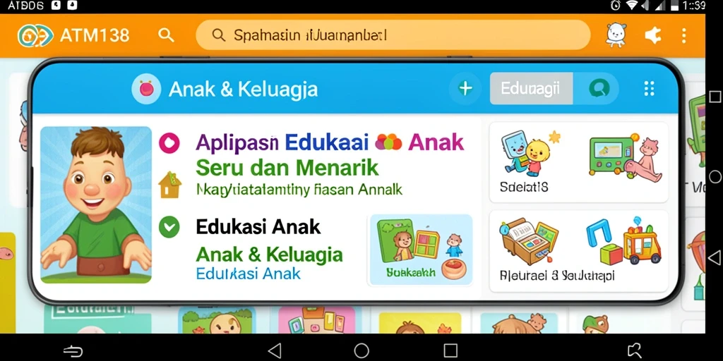 Antarmuka aplikasi ATM138 yang penuh warna dan edukatif.