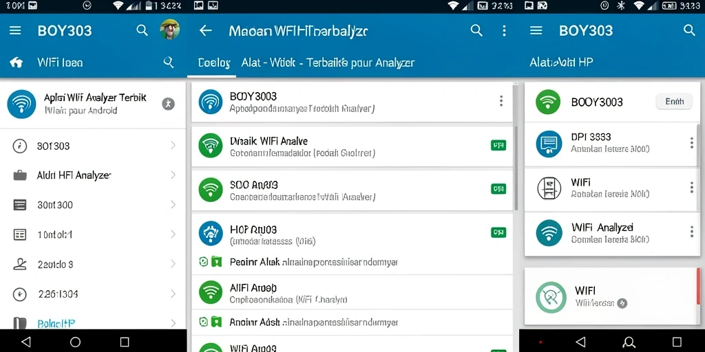 Antarmuka BOY303 yang informatif dan mudah digunakan untuk analisis WiFi.