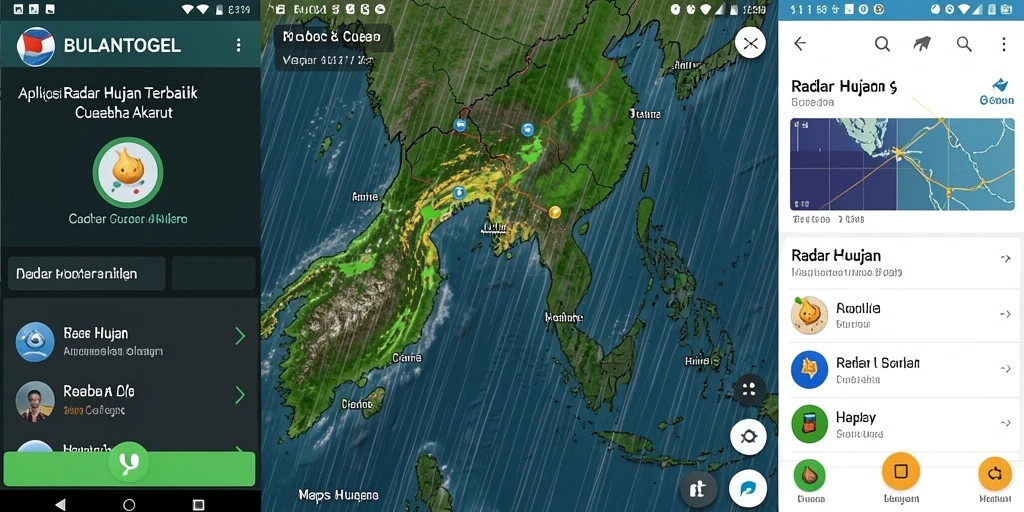 Tampilan antarmuka BULANTOGEL yang menunjukkan radar hujan secara real-time.