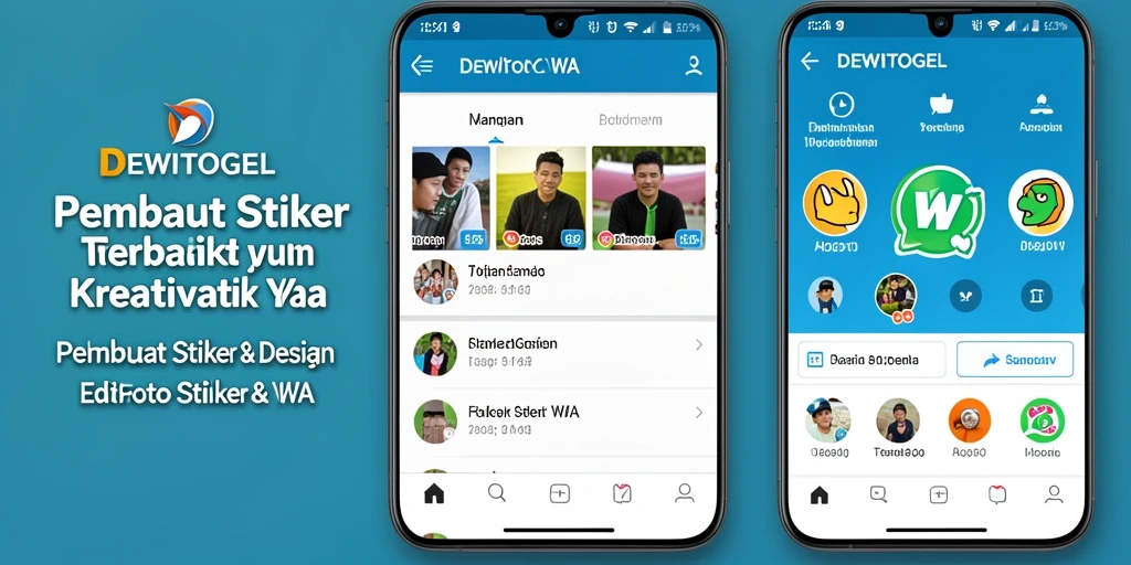 Antarmuka DEWITOGEL untuk membuat stiker WA secara langsung.