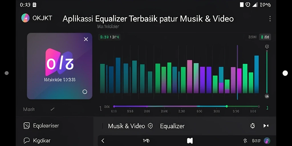 Screenshot antarmuka aplikasi OKJKT yang terbaik untuk pengaturan Equalizer.