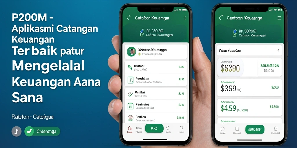 Tampilan antarmuka P200M untuk mencatat keuangan pribadi.