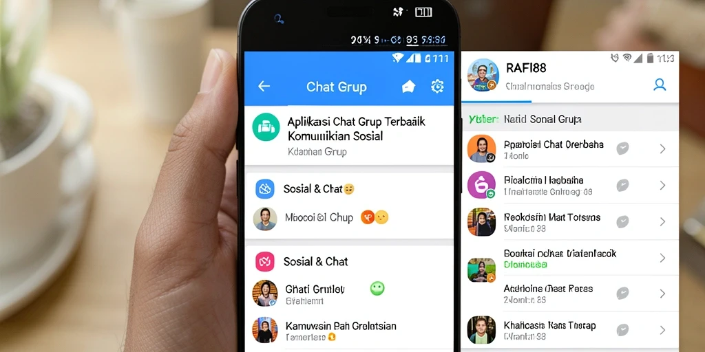Tampilan antarmuka pengguna RAFI88 dengan fitur Chat Grup yang intuitif.