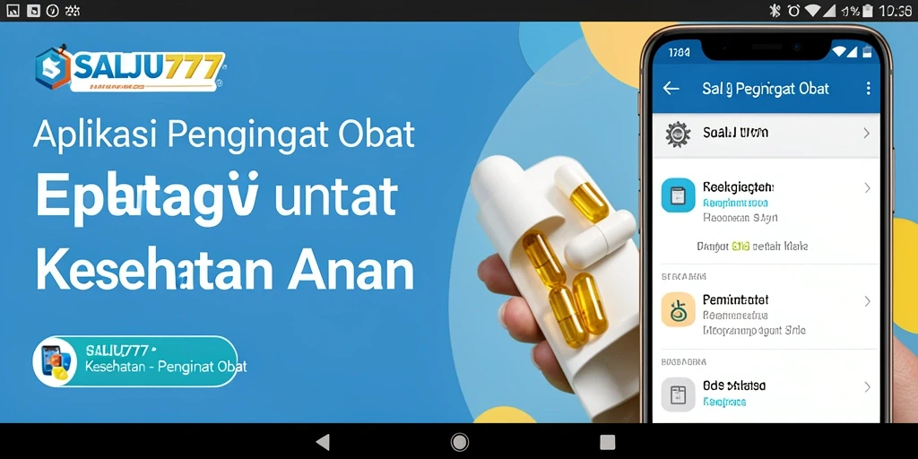 Antarmuka aplikasi SALJU777 dengan fitur pengingat obat yang jelas.