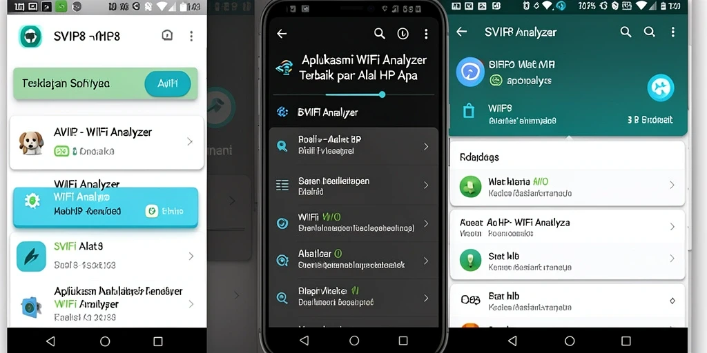 Tampilan antarmuka aplikasi SVIP8 WiFi Analyzer yang intuitif dan informatif.