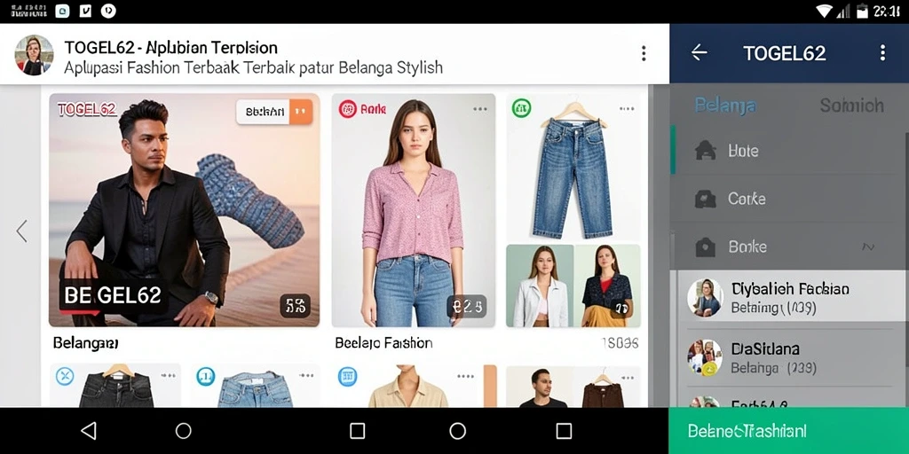 Tampilan antarmuka TOGEL62 yang elegan dan modern untuk belanja fashion.