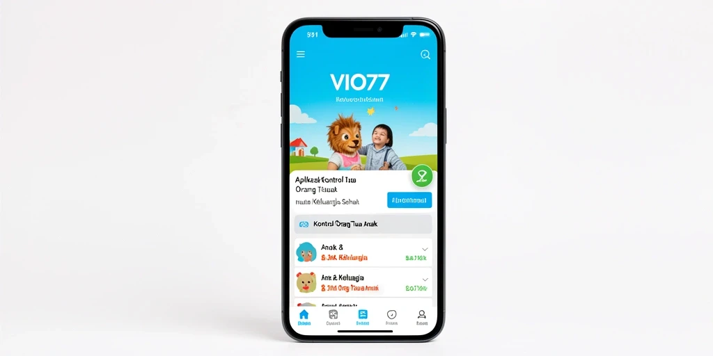 Tampilan antarmuka VIO77 yang ramah pengguna untuk kontrol orang tua.