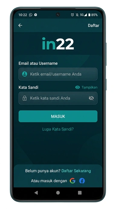 Masuk Akun Anda di in22 dengan Mudah